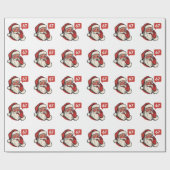 67 Kerst Merry Zes Zeven Brainrot Kerstman Cadeaupapier (Vlak)