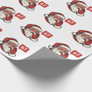 67 Kerst Merry Zes Zeven Brainrot Kerstman Cadeaupapier