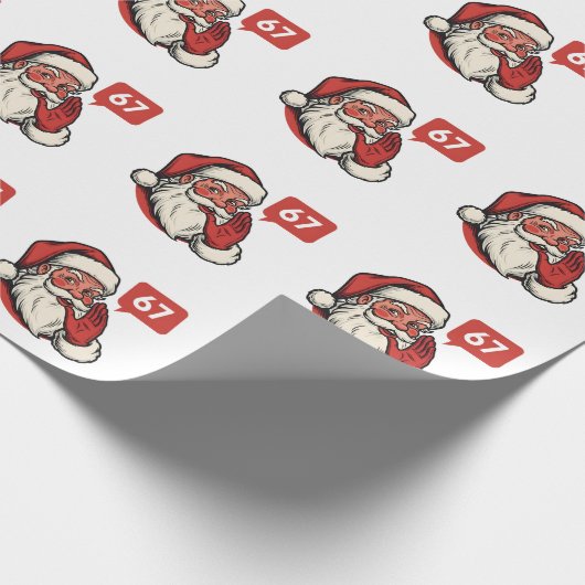 67 Kerst Merry Zes Zeven Brainrot Kerstman Cadeaupapier (Hoek)