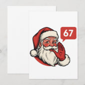 67 Kerst Merry Zes Zeven Brainrot Kerstman Kaart (Voorkant / Achterkant)