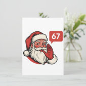 67 Kerst Merry Zes Zeven Brainrot Kerstman Kaart (Staand voorkant)
