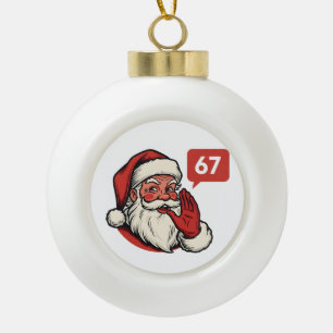 67 Kerst Merry Zes Zeven Brainrot Kerstman Keramische Bal Ornament