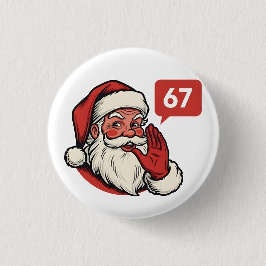 67 Kerst Merry Zes Zeven Brainrot Kerstman Ronde Button 3,2 Cm (Voorkant)