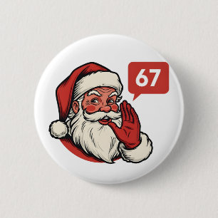 67 Kerst Merry Zes Zeven Brainrot Kerstman Ronde Button 5,7 Cm