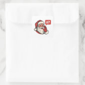 67 Kerst Merry Zes Zeven Brainrot Kerstman Vierkante Sticker (Tas)