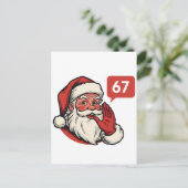 67 Kerst Merry Zes Zeven Breinroest Kerstman Uitnodiging Briefkaart (Staand voorkant)