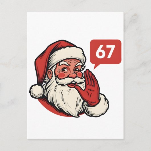 67 Kerst Merry Zes Zeven Breinrot Kerstman Uitnodiging Briefkaart (Voorkant)