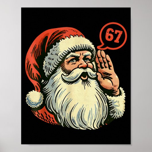 67 Kerst Moppertje Zes Zeven Meme Brainrot Kerstma Poster (Voorkant)