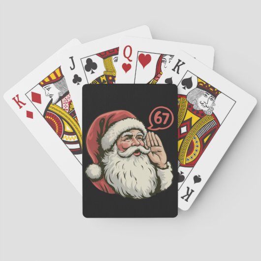 67 Kerst Moppertje Zes Zeven Meme Kerstman Pokerkaarten (Achterkant)