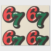 67 Kerst Morsig Rood & Groen Inpakpapier (Vlak)