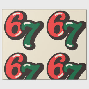 67 Kerst Morsig Rood & Groen Inpakpapier