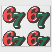 67 Kerst Morsig Rood & Groen Inpakpapier (Vlak)