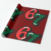 67 Kerst Morsig Rood & Groen Inpakpapier (Uitgerold)