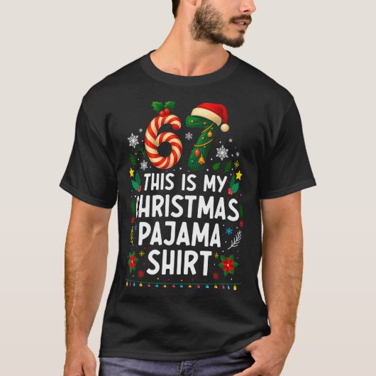 67 Kerst Pijama Shirt 6 7 Grappige Meme Tiener Jon (Voorkant)