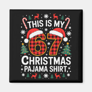 67 Kerst Pijama Shirt Grappig Zes Zeven Meme Bra Magneet