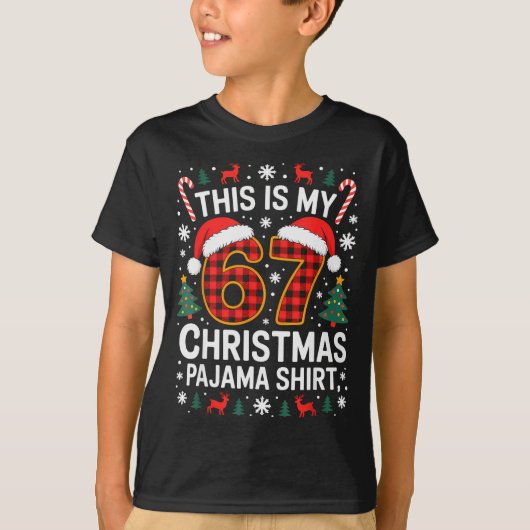 67 Kerst Pyjama Shirt Grappig Zes Zeven Meme Bra (Voorkant)