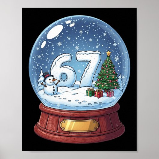 67 Kerst Sneeuwbol Grappig Zes Zeven Meme Poster (Voorkant)