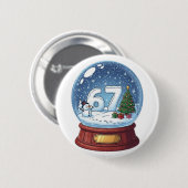67 Kerst Sneeuwbol Grappig Zes Zeven Meme Ronde Button 5,7 Cm (Voorkant /achterkant)