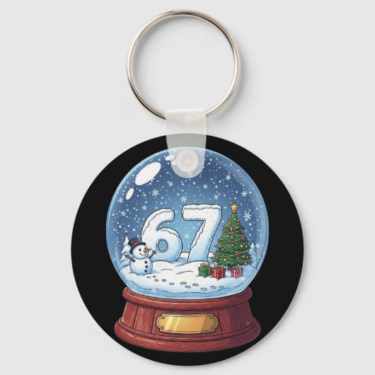 67 Kerst Sneeuwbol Grappig Zes Zeven Meme  Sleutelhanger (Voorkant)