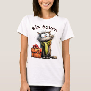 67 Kerst T-shirt Zes Zeven Meme Vintage Kat