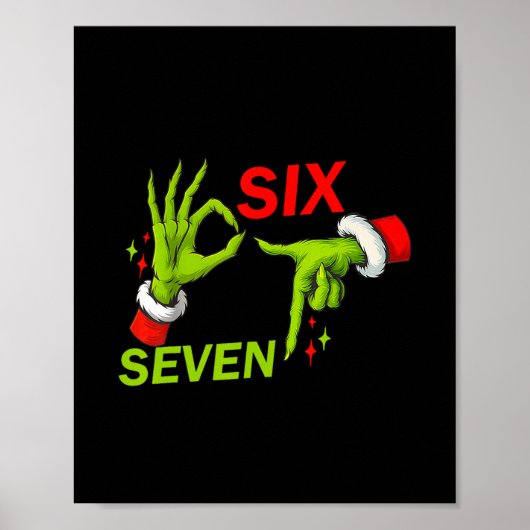67 Kerst Trending Meme Zeggen 6 7 Meme Kostuum Poster (Voorkant)