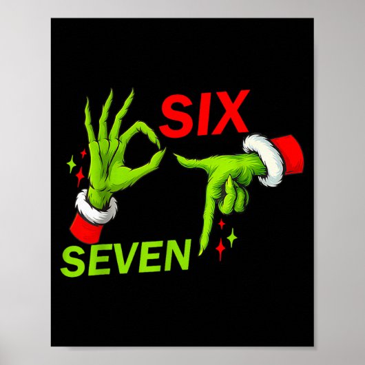 67 Kerst Trending Meme Zeggen 6 7 Meme Kostuum Poster (Voorkant)