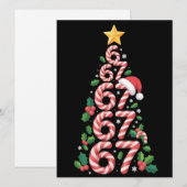 67 Kerstboom Candy Cane Vakantie Six Seven  Feestdagenkaart (Voorkant / Achterkant)