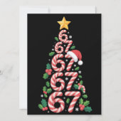 67 Kerstboom Candy Cane Vakantie Six Seven  Feestdagenkaart (Voorkant)