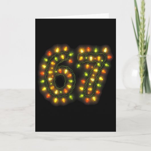 67 Kerstlichten 6 7 Meme Gen Alpha Jargon Kaart (Voorkant)