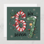 67 Kerstlichten Zes Zeven Vakantie Grappig Meme Feestdagenkaart (Voorkant / Achterkant)