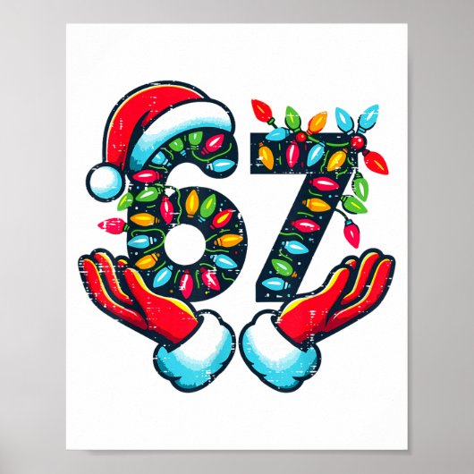 67 Kerstlichtjes Grappig Kerstmis 6 7 Meme Kerstmi Poster (Voorkant)