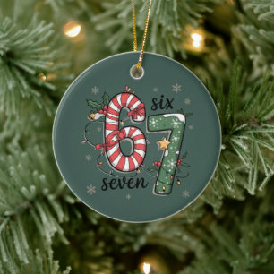 67 Kerstlichtjes Zes Zeven Vakantie Grappige Meme Keramisch Ornament