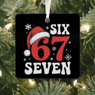 67 Kerstman Hoed Kerstmis Zes Zeven Grappige Uitsp Metalen Ornament