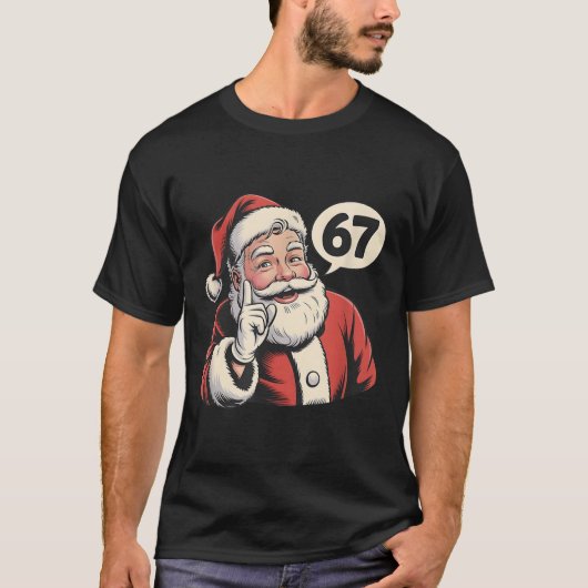 67 Kerstman Kerstmis Zes Zeven Meme T-shirt (Voorkant)