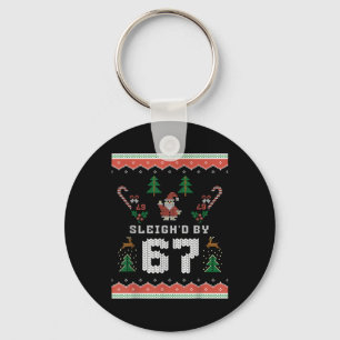 67 Kerstman Lelijke Kerstmis Zes Zeven Sleutelhanger