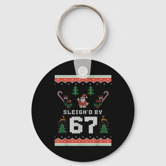67 Kerstman Lelijke Kerstmis Zes Zeven Sleutelhanger (Voorkant)