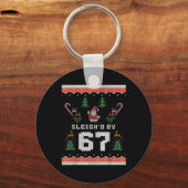 67 Kerstman Lelijke Kerstmis Zes Zeven Sleutelhanger (Voorkant)