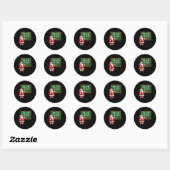 67 Kerstman Leraar Zes Zeven Meme Brainrot Ronde Sticker (Vel)
