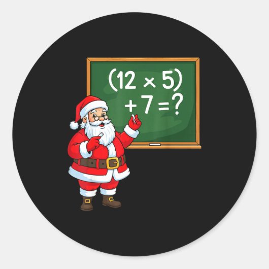 67 Kerstman Leraar Zes Zeven Meme Brainrot Ronde Sticker (Voorkant)