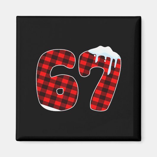 67 Kerstmeme 6 7 Nummers Zes Zeven Grappige Kerstm Magneet (Voorkant)