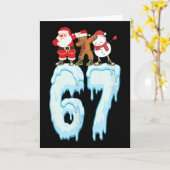 67 Kerstmeme 6 7 Nummers Zes Zeven Grappige Kinder Kaart (Gele Bloem)