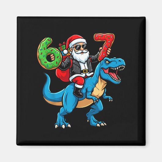 67 Kerstmis 6 7 Meme Grappige Kerstman Zes Zeven K Magneet (Voorkant)