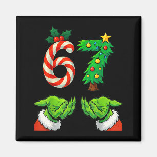 67 Kerstmis 6 7 Meme handen jeugd Gen Alpha voor K Magneet