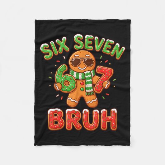 67 Kerstmis 6 7 Meme Peperkoek Man Kerst Pyjama Fleece Deken (Voorkant)