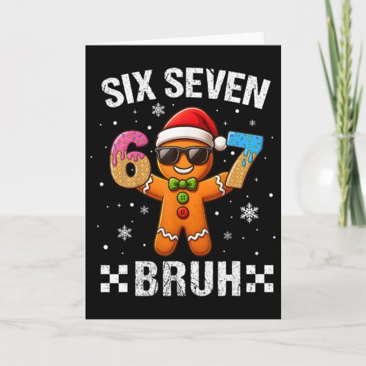 67 Kerstmis 6 7 Meme Peperkoek Man Kerst Pyjama Kaart (Voorkant)
