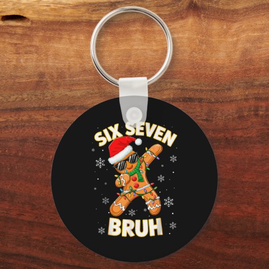 67 Kerstmis 6 7 Meme Peperkoek Man Kerst Pyjama Sleutelhanger (Voorkant)