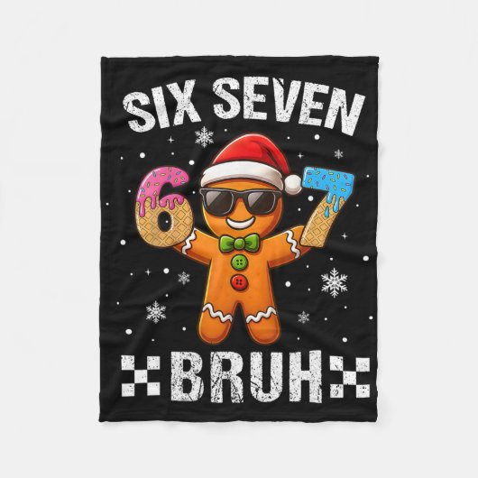 67 Kerstmis 6 7 Meme Peperkoek Man Kerstmis Pyjama Fleece Deken (Voorkant)
