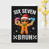 67 Kerstmis 6 7 Meme Peperkoek Man Kerstmis Pyjama Kaart (Gele Bloem)