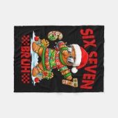 67 Kerstmis 6 7 Meme Peperkoekman Kerst Pyjama Fleece Deken (Voorkant (Horizontaal))