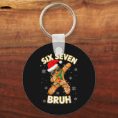 67 Kerstmis 6 7 Meme Peperkoekman Kerstmis Pyjama Sleutelhanger (Voorkant)